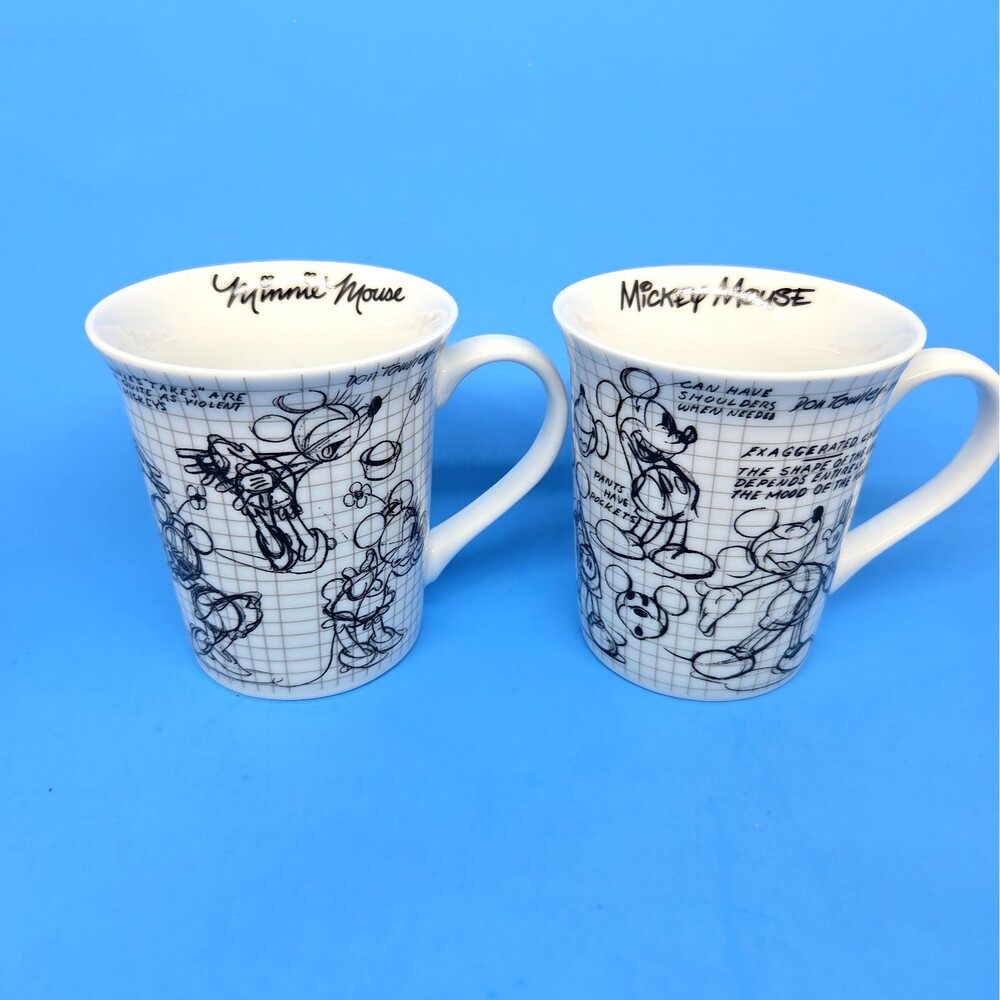 Disney Micky And Minnie Sketchbook Mugs Set of 2